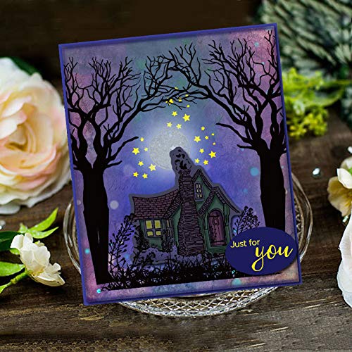 Arrietty Just for You Thinking of You Happy Birthday Trees Dandelion Rubber Stamps Clear Stamps for CHRISTMAS Card Making Decoration and DIY Scrapbooking Rubber Stamps for Crafts - Image 2